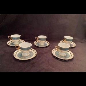 Empress China Set of 5 Teacups and Saucers